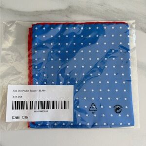 Bonobos Blue and Red Silk Dot Pocket Square